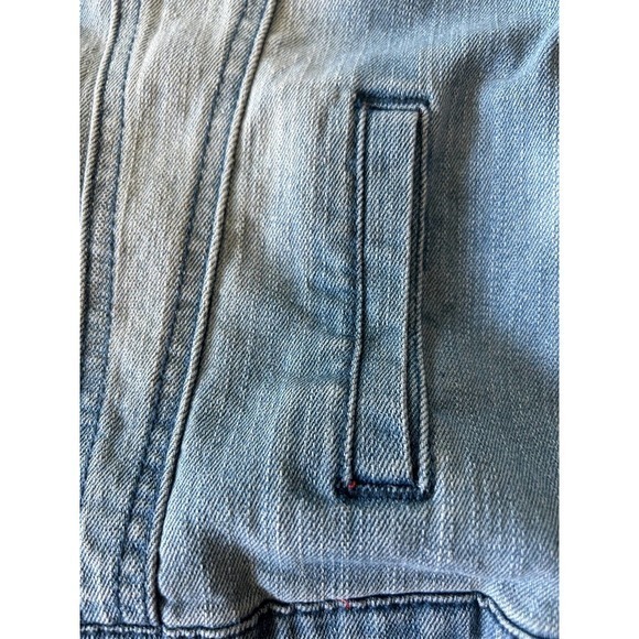 DKNY Size XL Junior Cropped Denim Jacket Light Wash Y2K - Picture 5 of 6